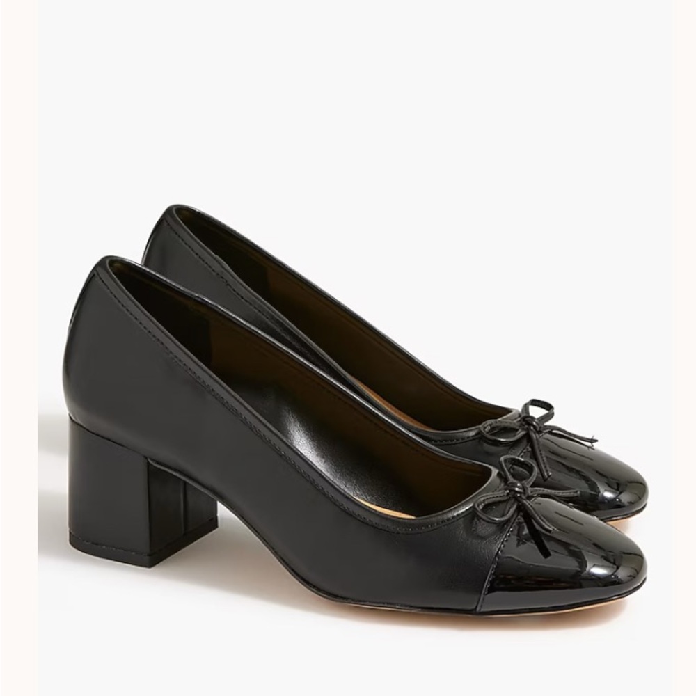 J. Crew Cap toe ballet block heels